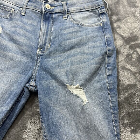 Hollister Jeans Women’s 3R 26x30‎ Blue High Rise Super Skinny Distressed NWT - Picture 3 of 14